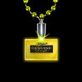 Flashing Illuminated Yellow Rectangle Charm w/ Mardi Gras Beads